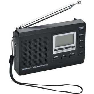 OEM Receptor De Radio Port&aacute;til Am/fm/sw1-7 De 9 Bandas Con Altavoz Y Auriculares, Excelente Recepci&oacute;n, Radio Digital Con Visualizaci&oacute;n De Hora De 12/24 Ho