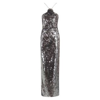 Magda Butrym Gowns, female, Gray, Size: XS Sequin Long Dress