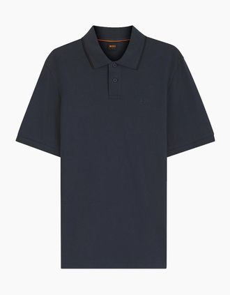 HUGO BOSS Mens Boss Phoenix Micro Honeycomb Piqu&eacute; Polo - Navy - Size: 36