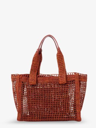 Chlo&eacute; Womens Shoulder Bag East-West Raffia Brown Raffia-Leather Raffia/leather