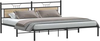vidaXL Estructura De Cama Sin Colch&oacute;n Roble Sonoma 193x203 Cm Vidaxl