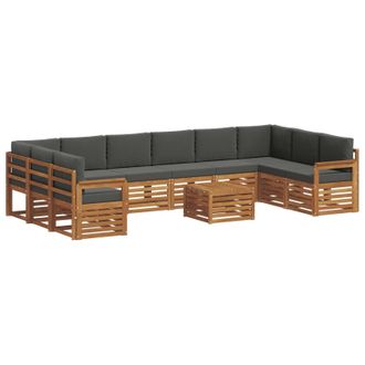 vidaXL Conjunto De Sof&aacute;s De Exterior 11 Pcs Natural Y Antracita Vidaxl