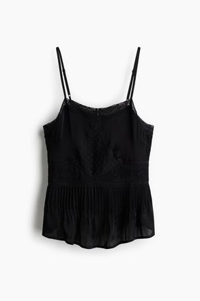 H&M Tr&auml;gertop aus Viskosesatin - Schwarz