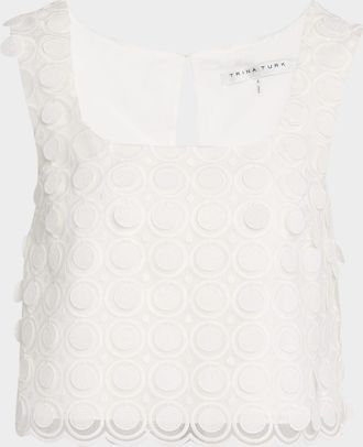 Trina Turk Serve Sleeveless Cropped Paillette Top