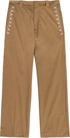 Cherry Los Angeles Pantaloni Charro con ricamo a fiori - Marrone