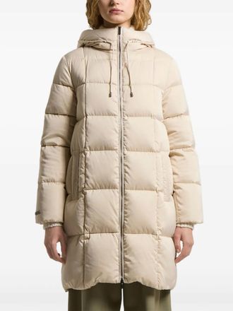 PESERICO hooded padded coat - women - Polyester/Goose Feather/Goose Down - 46 - Neutrals