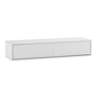 HOMN Mesa consola suspendida 2 cajones color blanco