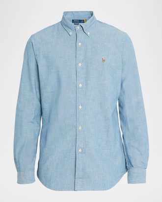 Polo Ralph Lauren Mens Core-Fit Cotton Button-Down Shirt