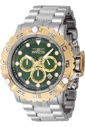 Invicta Subaqua - Poseidon 47183 Heren Horloge - Quartz Uurwerk - Roestvrij Staal met groene Wijzerplaat - 55mm