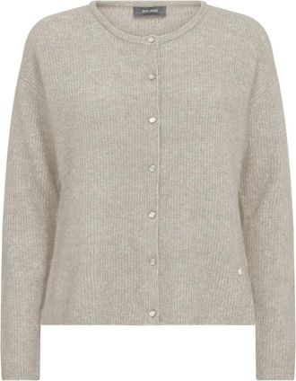 Mos Mosh Grijze Gebreide Vest - Dames - Vesten - Grijs - S - Wol - Truien & Vesten