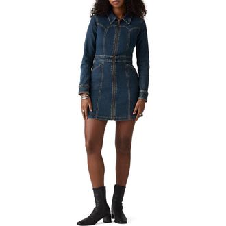 Levi's Retro Long Sleeve Denim Minidress in Dolly Pardon Me at Nordstrom Rack, Size Large