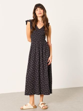 Fat Face FatFace Demi Black Mini Paisley Petite Jersey Midi Dress