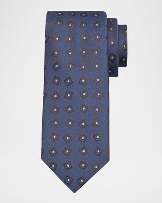 Charvet Men & apos;s Square-Print Silk Tie