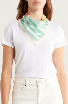 Kurt Geiger Mixed Stripe Silk Bandana in Rainbow Multi at Nordstrom