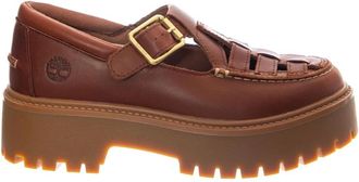 Timberland Stone Street Platform Buckle Shoe - Dames - Loafers - Bruin - 39 EU - Leer - Schoenen