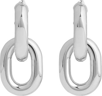 Paco Rabanne XL Link Dubbele Oorringen - Dames - Oorbellen - Grijs - ONE Size - Accessoires