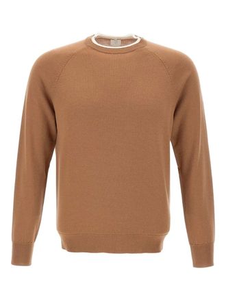 Eleventy ribbed-hem wool sweater - men - Wool - 3XL - Brown
