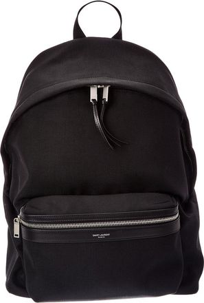 Saint Laurent City Canvas & Leather Backpack