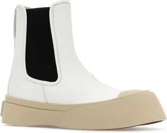 Marni Womens Pablo Chelsea Boot White Upper Calf Leather