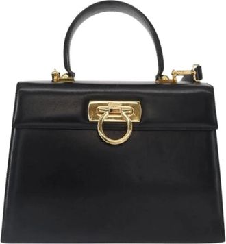 Ferragamo Pre-owned Handbags, female, Black, Size: ONE SIZE Pre-owned Leather Handbag