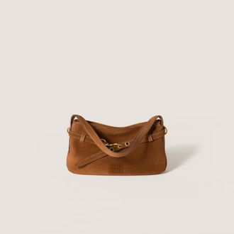 Miu Miu Aventure Suede Bag, Woman, Oak