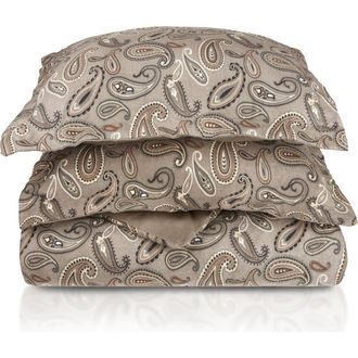 Superior Cotton Flannel Paisley Duvet Set in Grey at Nordstrom Rack, Size King/california King