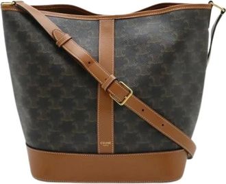 Celine Bolso de Hombro Pre-owned Triomphe Peque&ntilde;o Tipo Cubo - Pre-owned - Mujer - Marr&oacute;n - ONE SIZE