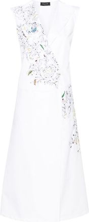 Fabiana Filippi embroidered cotton wrap dress - women - Cotton - 38 - White