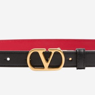 Valentino Garavani Womens Vlogo Signature Leather Belt Calf - Bos Taurus