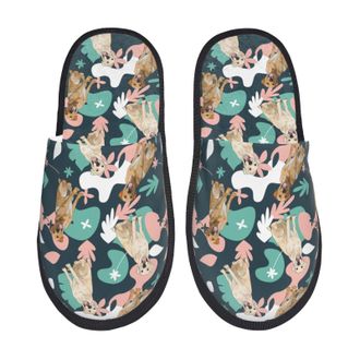 Generic Labrador Retriever Dog Men Women Slippers Fuzzy House Slippers Slip On Shoes For Bedroom Winter Outdoor L