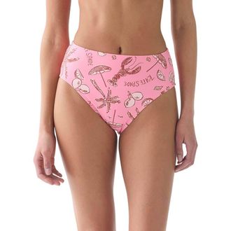 Kate Spade New York High Leg Swim Bottom Swimsuit in Guava Slice at Nordstrom, Size X-Small