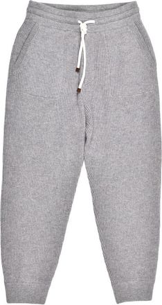 Brunello Cucinelli Gray Cashmere Ribbed Trousers, Size X-Large