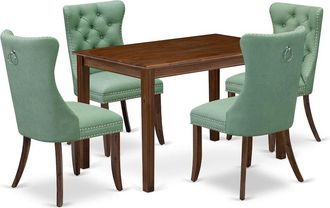 East West Furniture 5 Piece Dining Set for Small Spaces