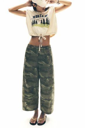 Pilcro The Izzie Relaxed Pull-On Barrel Pants by Pilcro: Printed Twill Edition