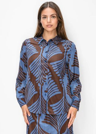 YAL New York Collared Print Blouse