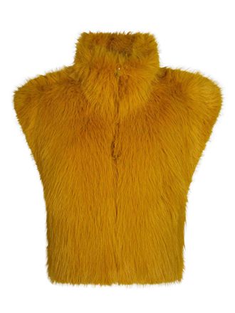 Pinko Eloro Aspen Effect Cropped Plush Gilet