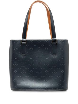 Louis Vuitton 2002 Monogram Mat Stockton tote bag - women - Calf Leather/Leather - One Size - Blue