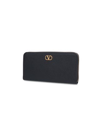 Valentino Garavani Womens Wallets Black Calf Leather