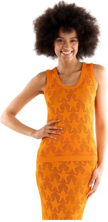Akep Gebreide Tanktop - Dames - Tops zonder mouwen - Oranje - XS - Tops