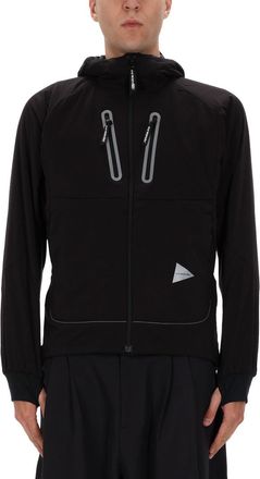 And Wander Black Polyester Alpha Air Hoodie