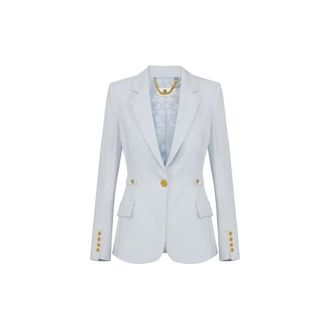 Elisabetta Franchi Dames, Jassen, Blauw, Maat: XS Satijn