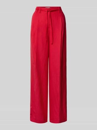 Christian Berg Wide Leg Hose aus Leinen-Mix mit G&uuml;rtel in Rot, Gr&ouml;&szlig;e 34