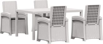 vidaXL Conjunto De Comedor De Jard&iacute;n 5 Uds. Blanco Y Antracita Pp Vidaxl
