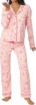 PJ Salvage Whimsy Boots Pajama Set In Petal Pink