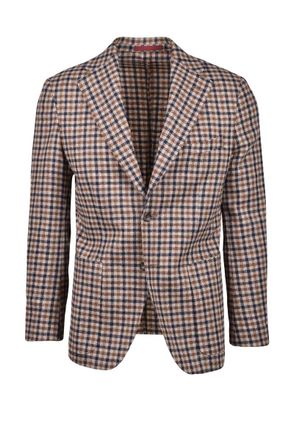 Andrea Barberi Rounded Jacket - Brown/Blue