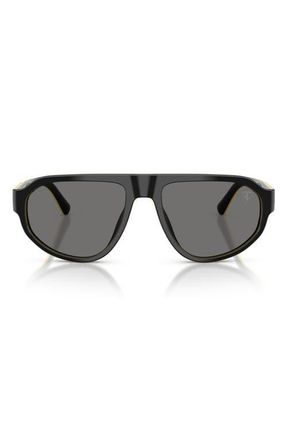Ferrari 57mm Polarized Irregular Sunglasses in Black Shiny Yellow /Grey at Nordstrom
