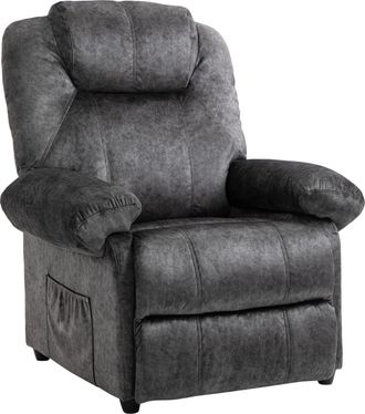 OEM Sill&oacute;n Relax Reclinable Manual Sill&oacute;n Relax De Terciopelo Con Reposabrazos Reposapi&eacute;s Acolchado Grueso Negro