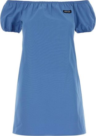 Miu Miu Cerulean Poplin Mini Dress