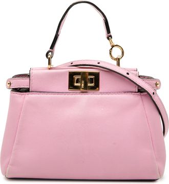 Fendi Pink Micro Leather Peekaboo Satchel