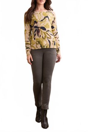 Tribal Long Sleeve Crew Neck Sweater In Leek